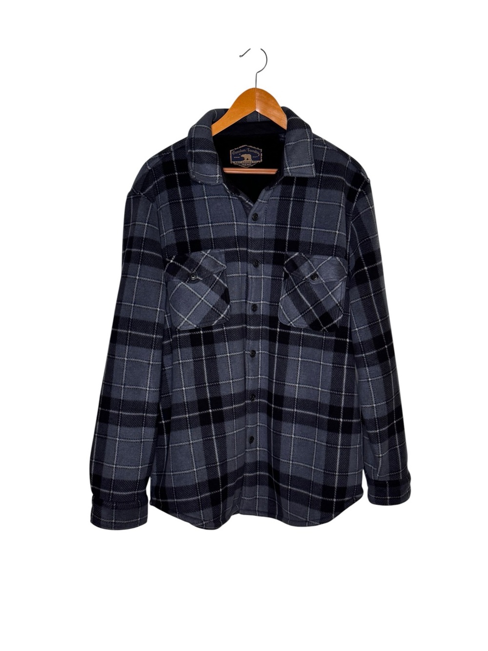 Freedom Foundry Men's Plaid Fleece Sherpa Lined Shirt Jacket Shacket Size XL